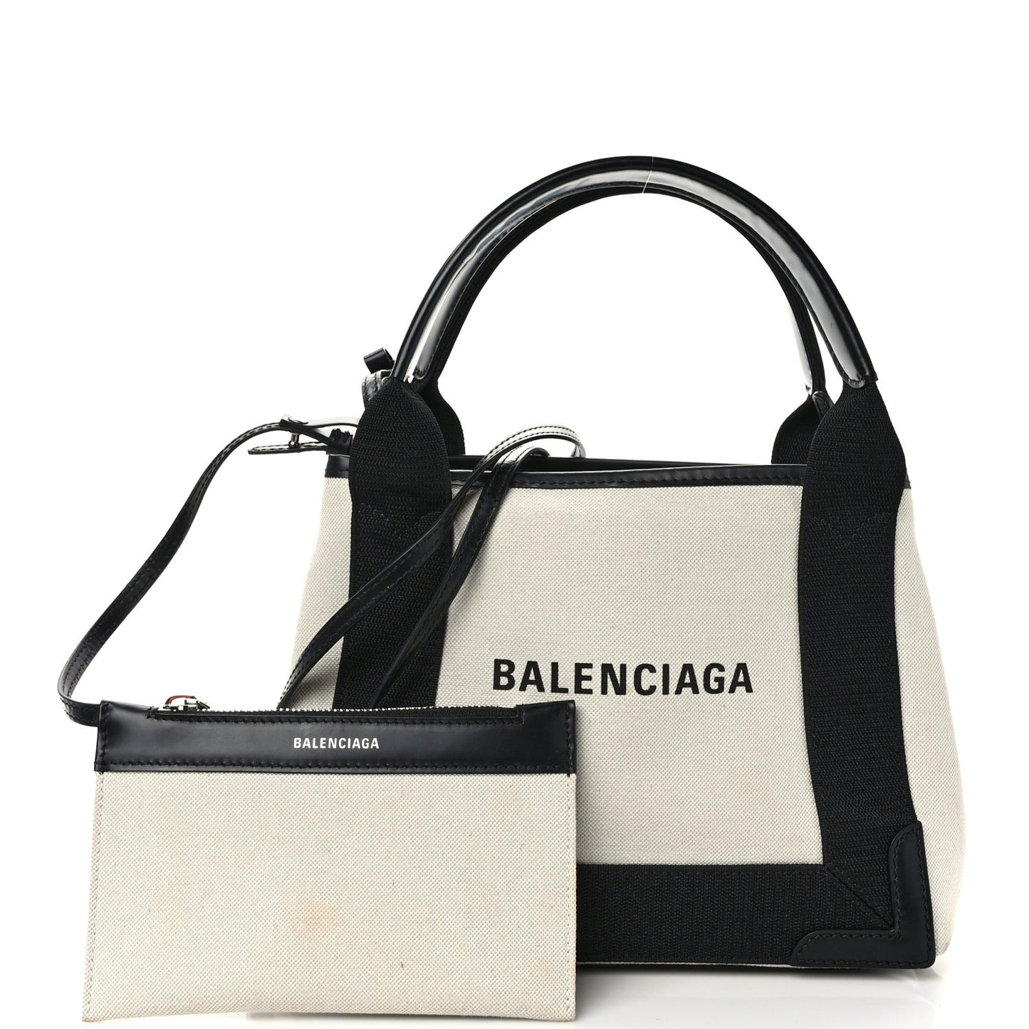 Cotton Canvas Satin Calfskin XS White Black