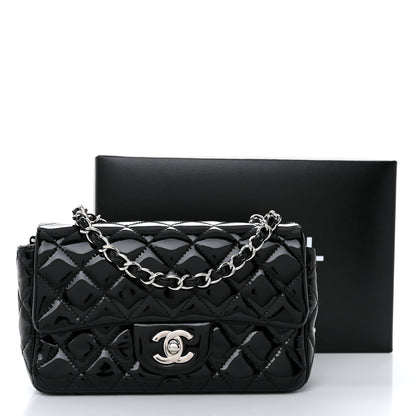 Chanel Patent Calfskin Quilted Mini Rectangular Flap Black 11 of 11