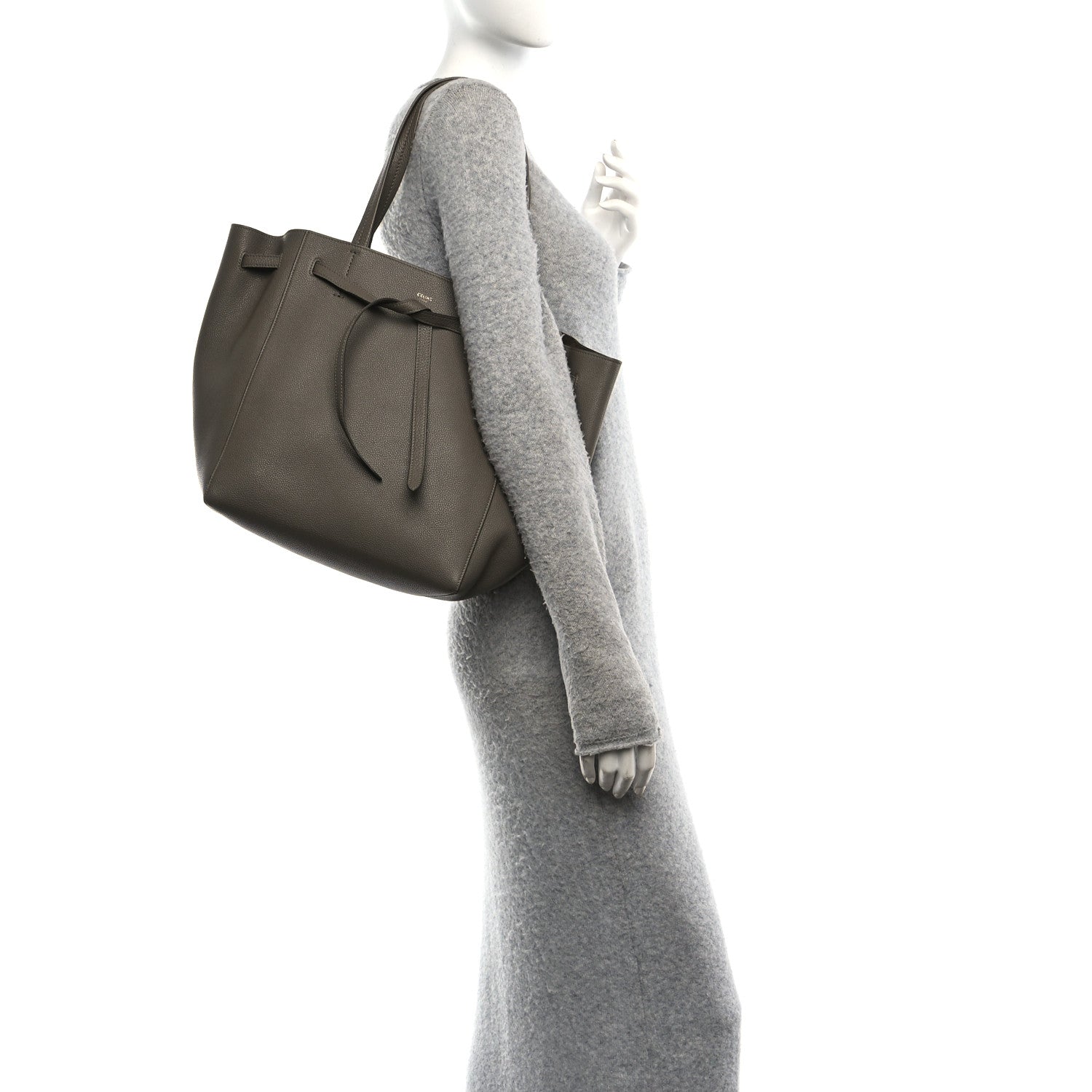 Celine Soft Grained Calfskin Small Belt Cabas Phantom Taupe 2 of 10