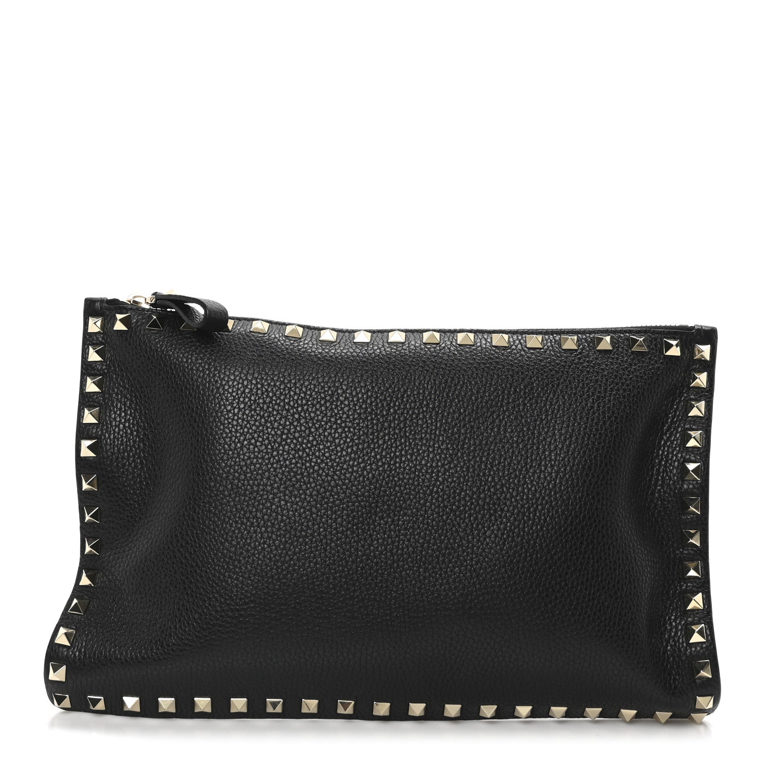 Valentino Garavani Calfskin Rockstud Zip Pouch Black Black 1 of 9