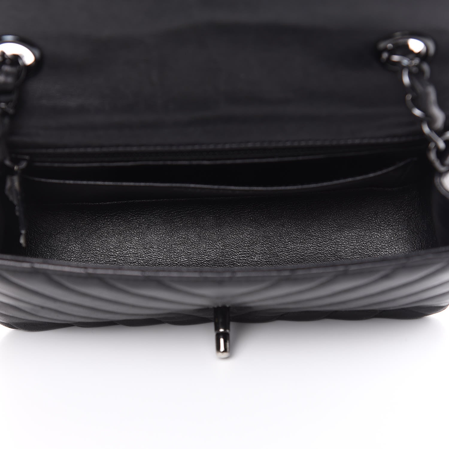 Chanel Lambskin Chevron Quilted Mini Rectangular Flap So Black 5 of 22