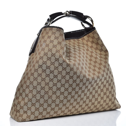 Gucci Monogram Large Horsebit Chain Hobo Dark Brown 3 of 7