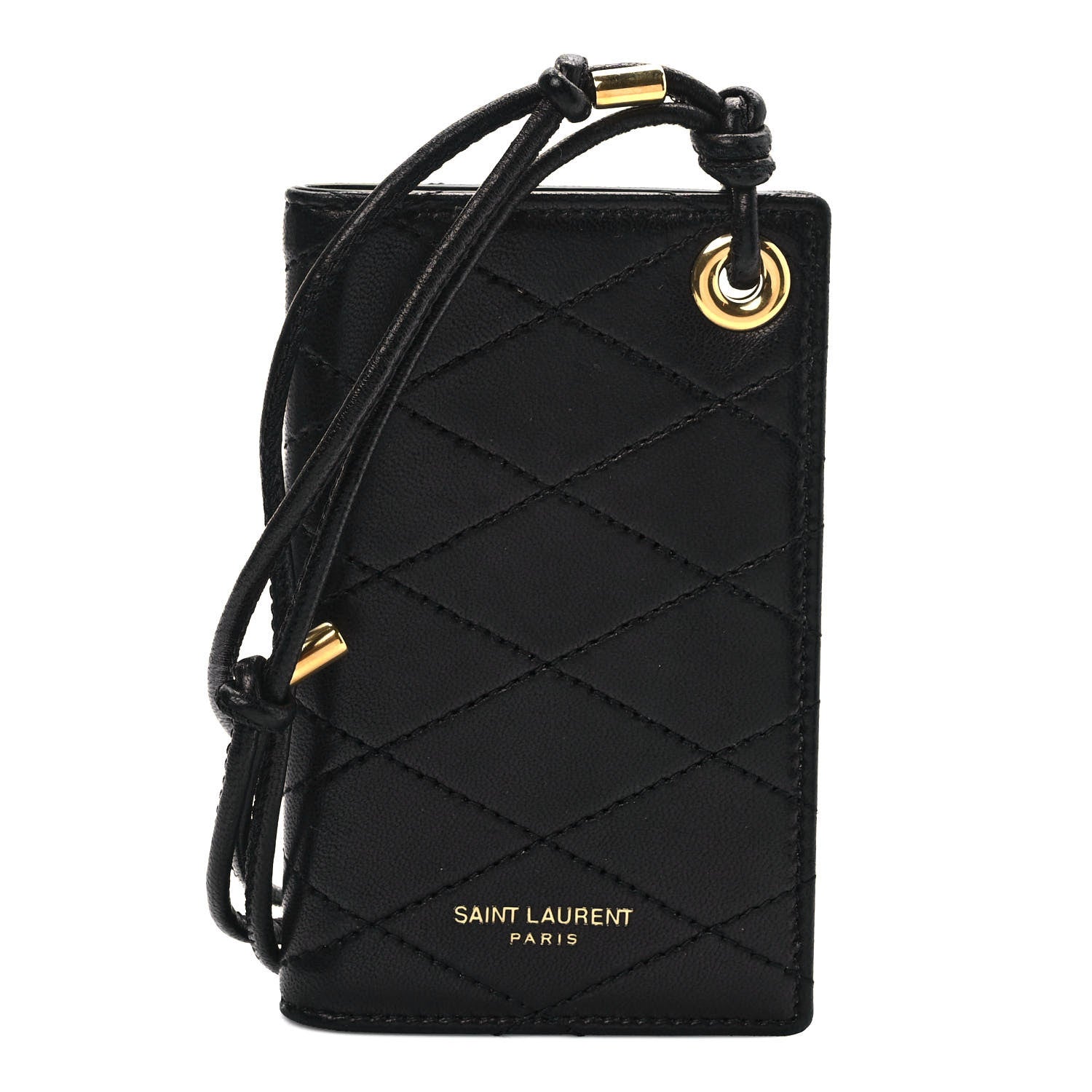 Saint Laurent Lambskin Quilted Flip Card Case Black 1 of 6