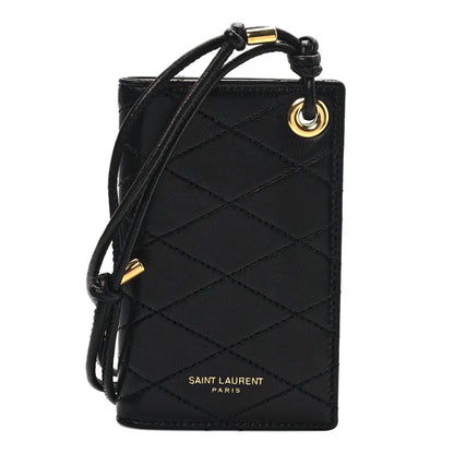 Saint Laurent Lambskin Quilted Flip Card Case Black 1 of 6