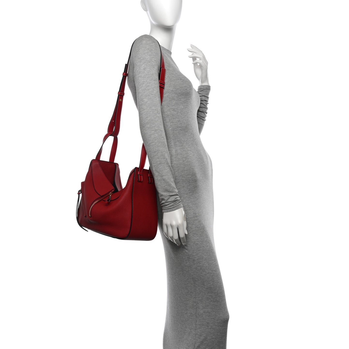 Calfskin Small Hammock Shoulder Bag Rouge