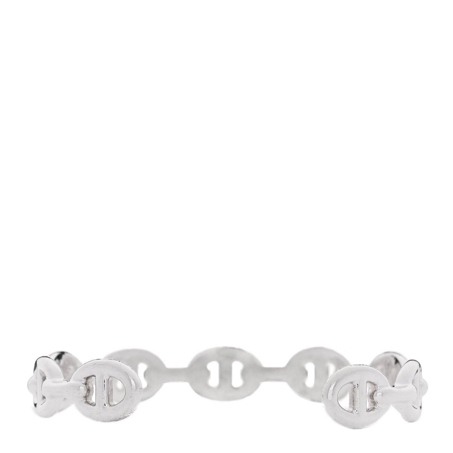 Sterling Silver MM Chaine d'Ancre Enchainee Cuff Bracelet LG