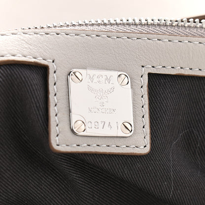 MCM Calfskin Ottomar Monogram Medium Klara Shopper Tote Dove 6 of 9