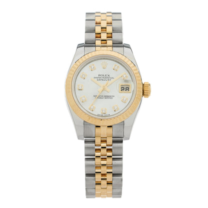 Rolex Stainless Steel 18K Yellow Gold Diamond Mother of Pearl 26mm Oyster Perpetual Datejust Watch 179173 1 of 5