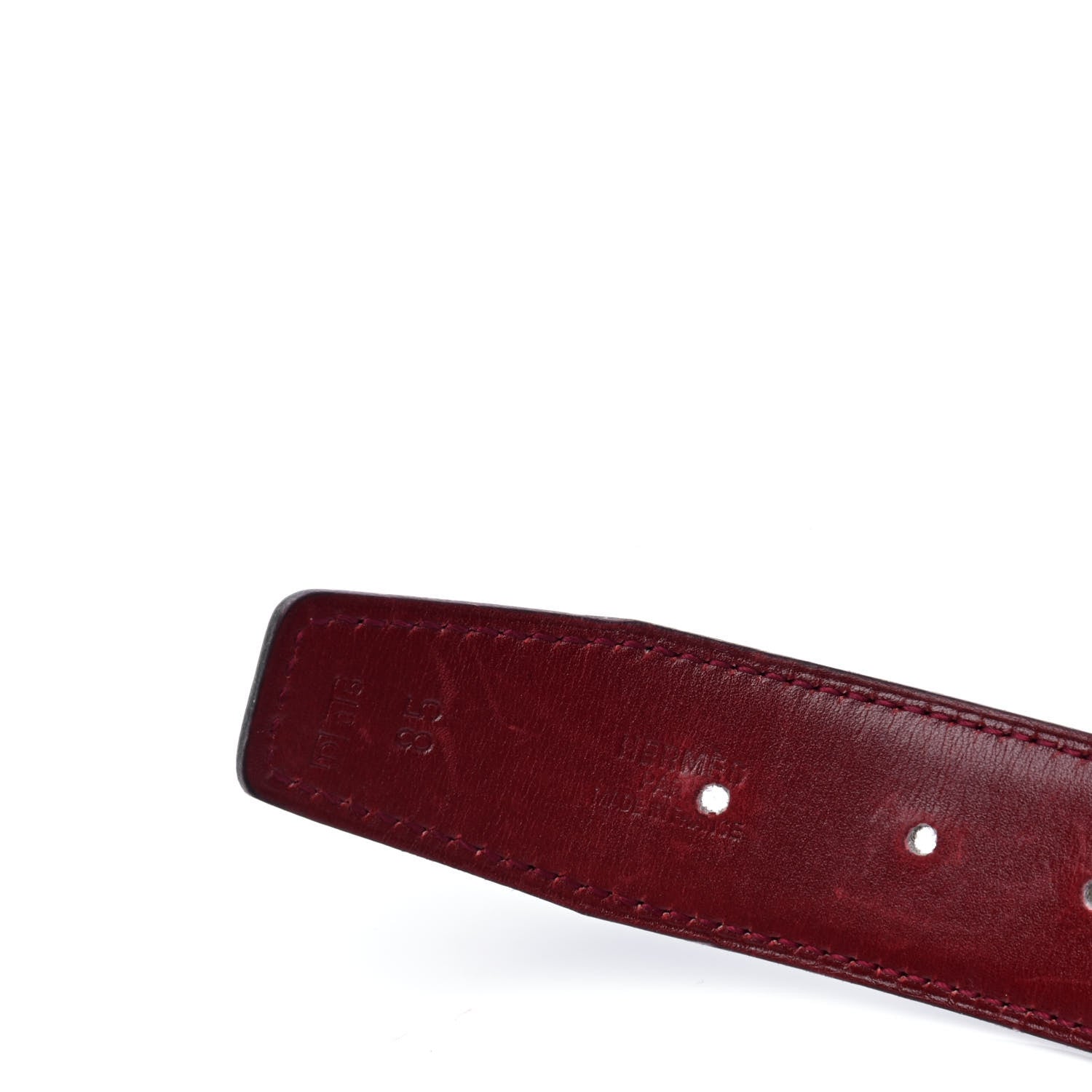 Hermes Box Chamonix 32mm H Belt 85 Bleu Marine Rouge H 5 of 5
