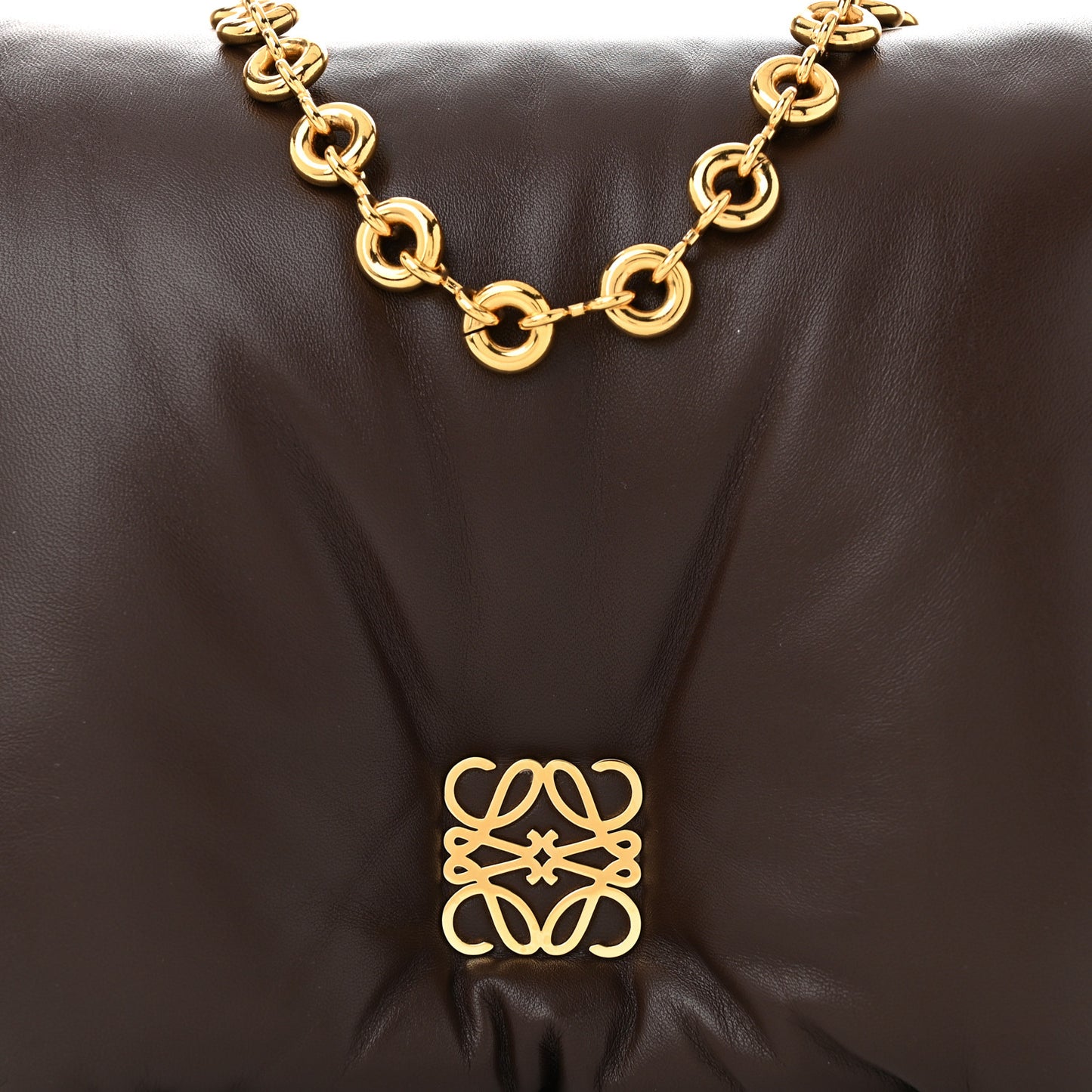 Lambskin Goya Puffer Bag Dark Chocolate