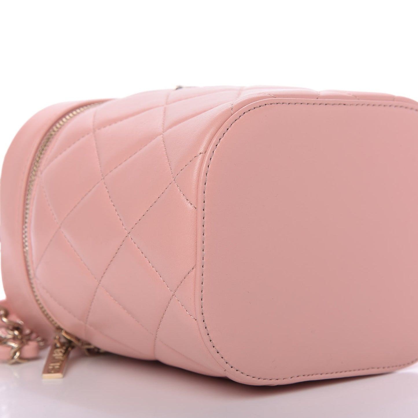 Lambskin Quilted Trendy Vanity Case Pink
