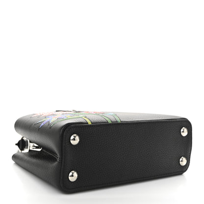 Louis Vuitton LV X YK Taurillon Inlaid Kusama Flowers Capucines BB Black 6 of 19