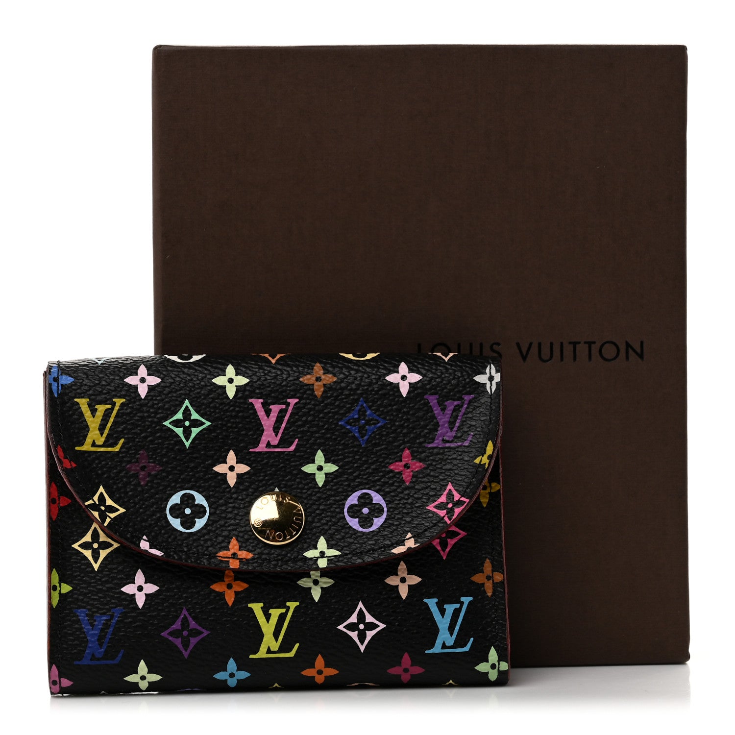 Louis Vuitton Monogram Multicolor Business Card Holder Black Grenade 7 of 7
