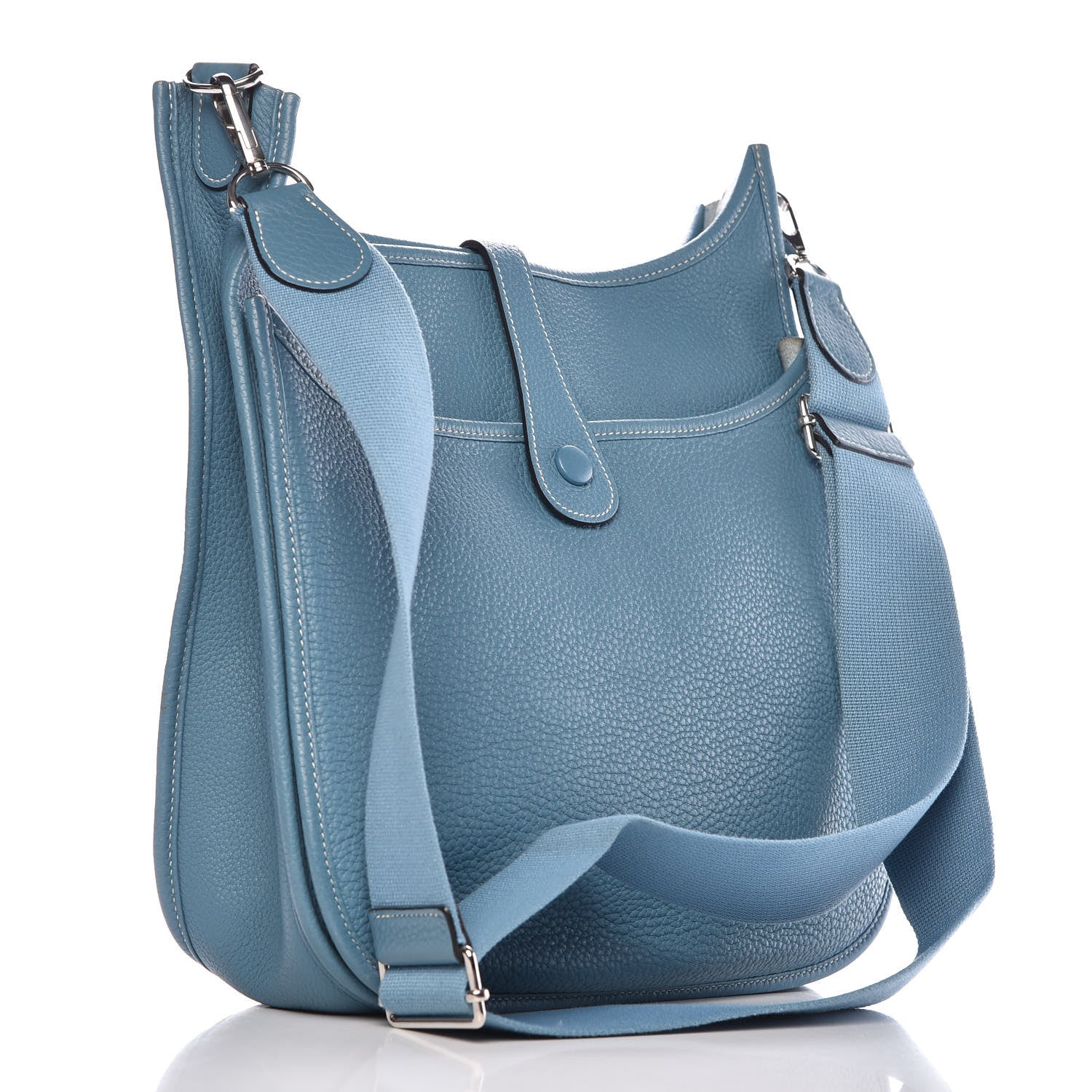 Hermes Taurillon Clemence Evelyne III GM Blue Jean 3 of 9