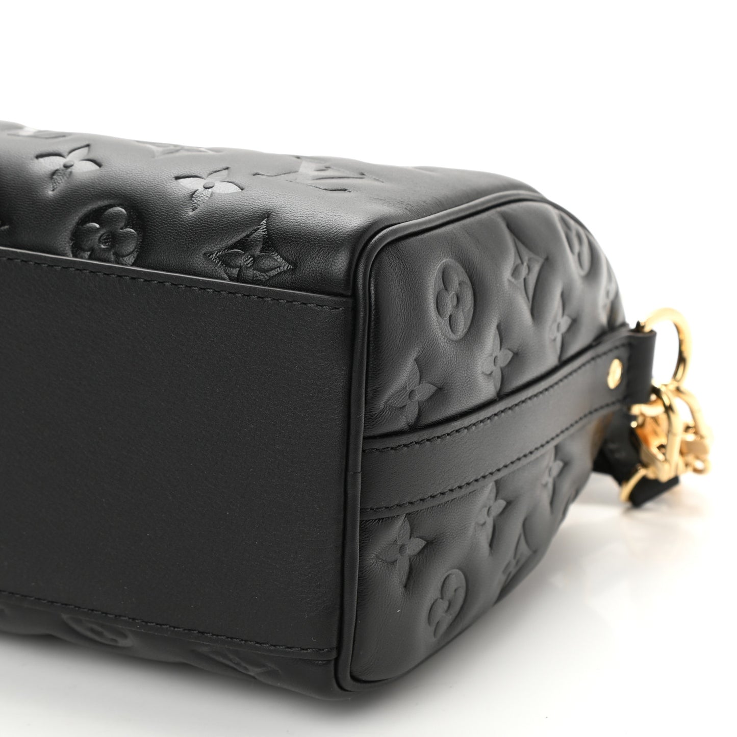 Lambskin Embossed Monogram Speedy 22 Bandouliere Black