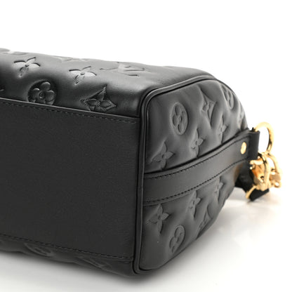 Louis Vuitton Lambskin Embossed Monogram Speedy 22 Bandouliere Black 7 of 7
