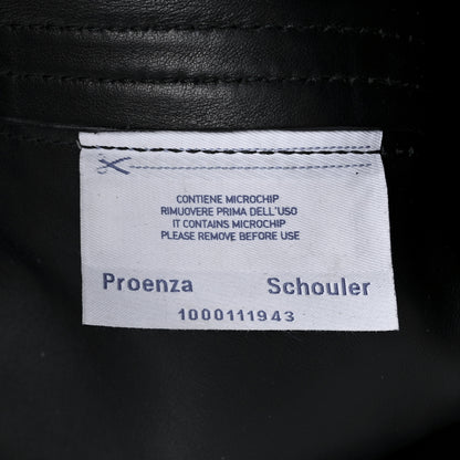 Proenza Schouler Smooth Calfskin Suede Snakeskin Paneled Bucket Bag Blue 6 of 10