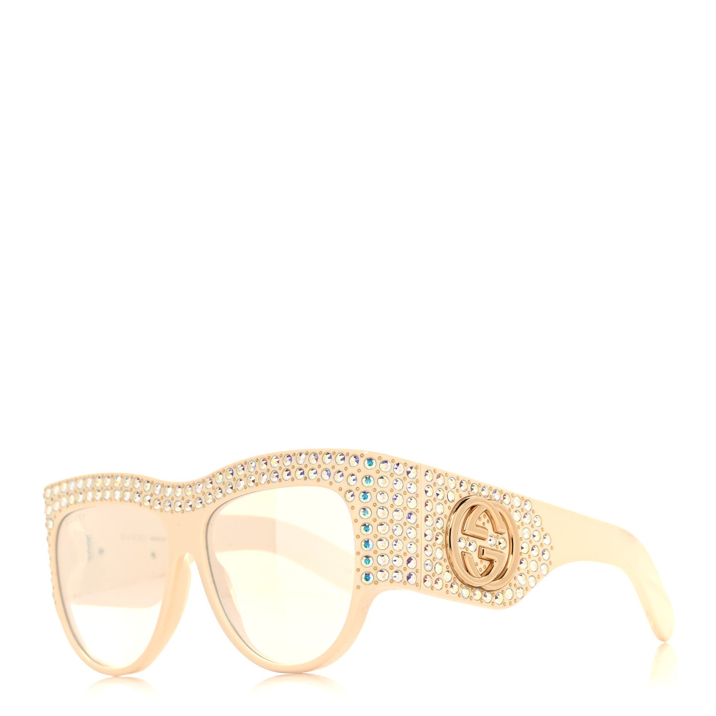 Acetate Crystal Oversize Hollywood Forever Sunglasses GG0144S Ivory
