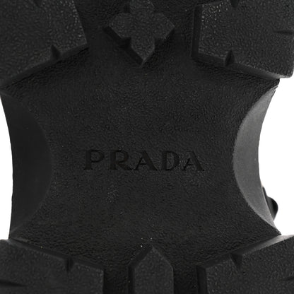 Prada Brushed Calfskin Monolith Pegasus Thunder Sandals 39 Black 8 of 8