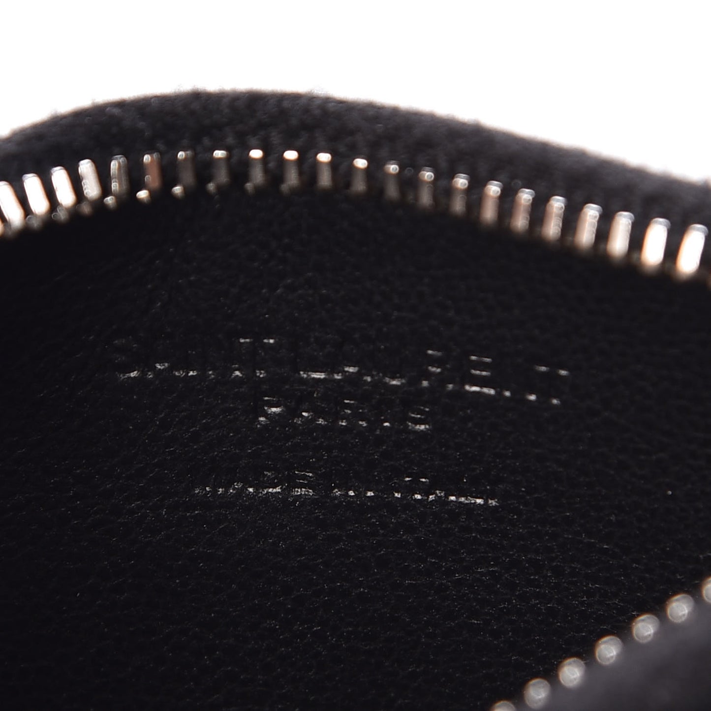Calfskin Crocodile Embossed 5 Fragments Zip Pouch Card Holder Black
