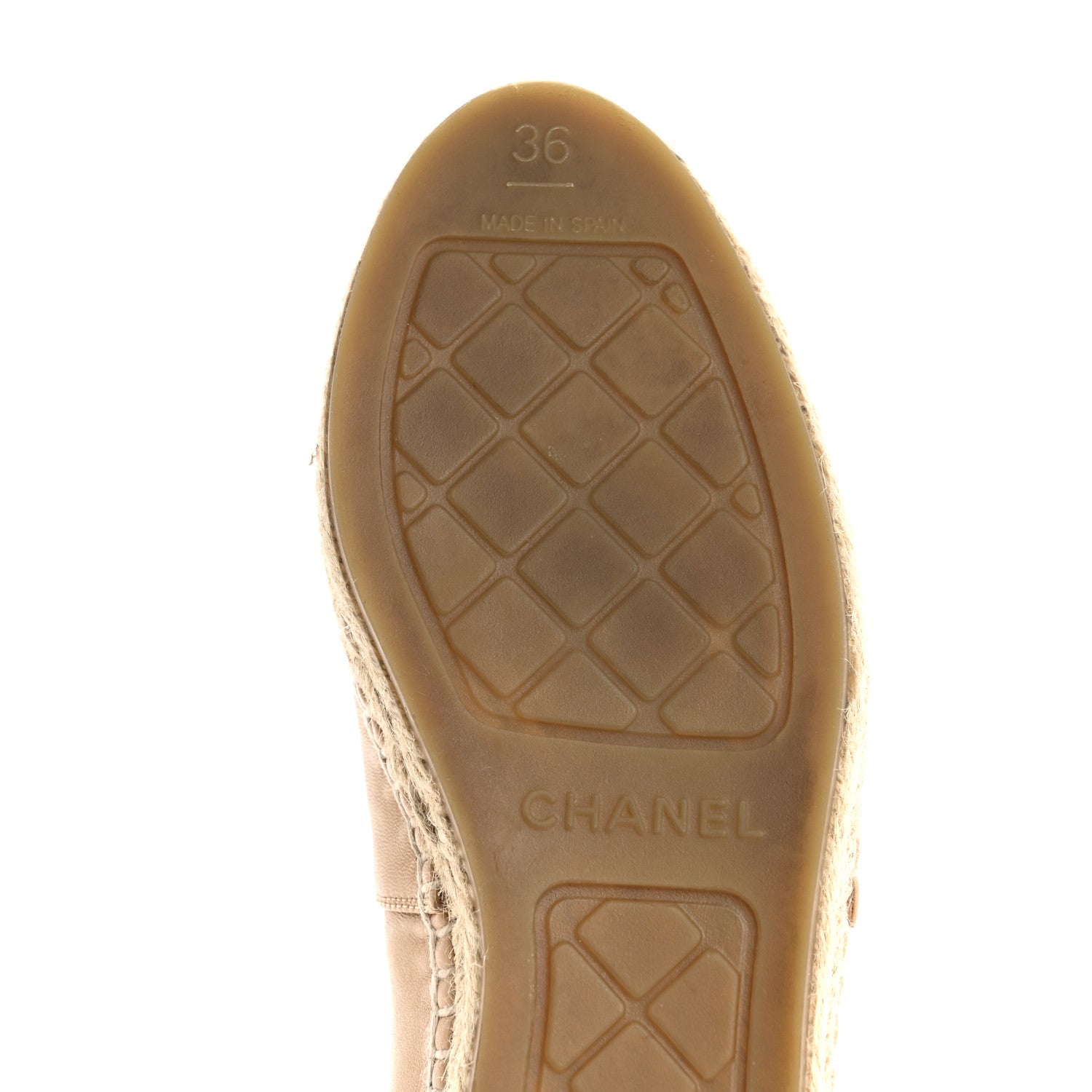 Chanel Lambskin CC Espadrilles 36 Beige Black 8 of 12