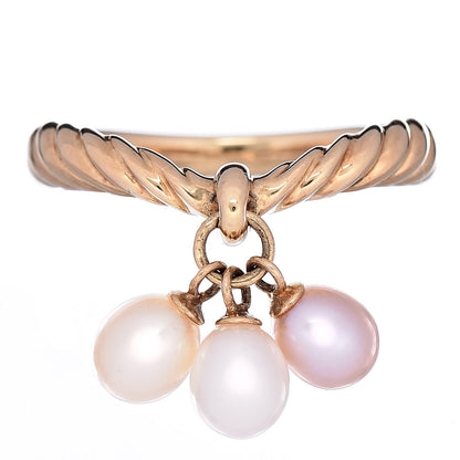 Mikimoto 18K Yellow Gold Akoya Pearl 4.5mm Charm Ring 50 5.25 1 of 5