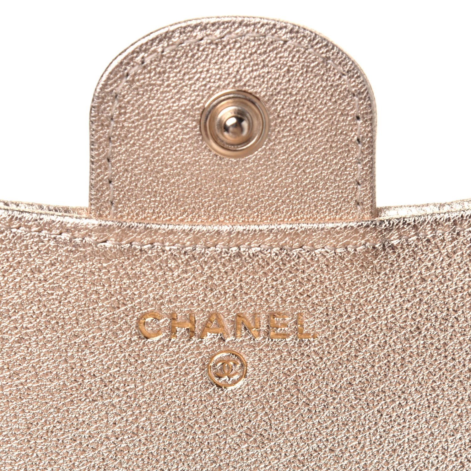 Chanel Metallic Lambskin Quilted Compact Flap Wallet Gold 6 of 7