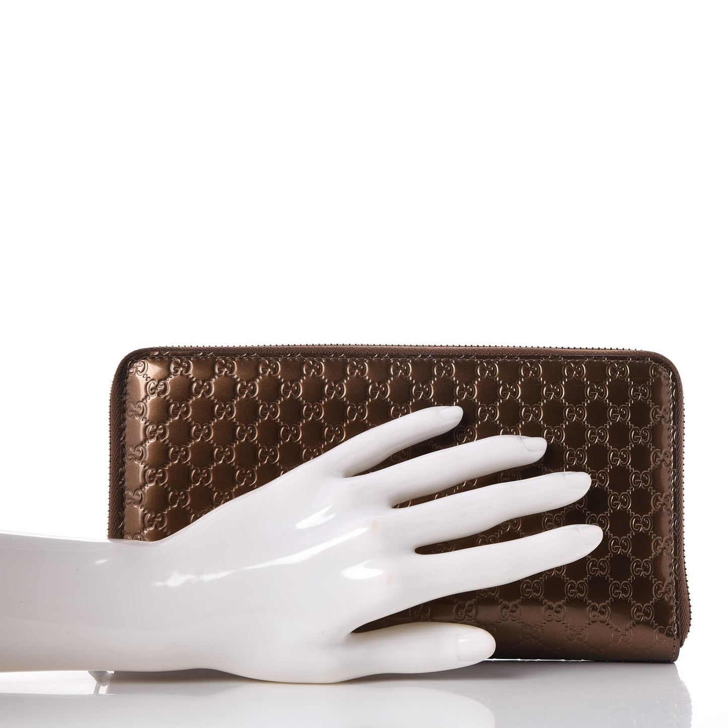 Shine Microguccissima Zip Around Organizer Wallet Acero