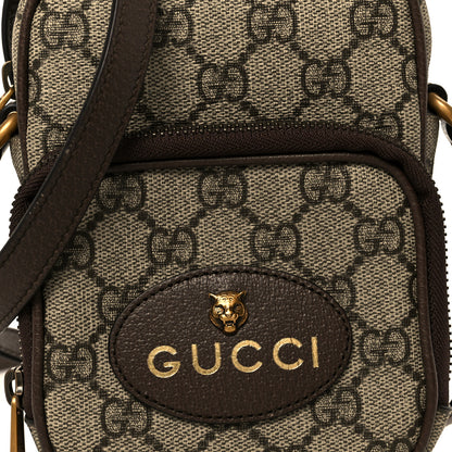 Gucci GG Supreme Monogram Mini Neo Vintage Double Zip Messenger Bag Beige New Acero Crop 8 of 11