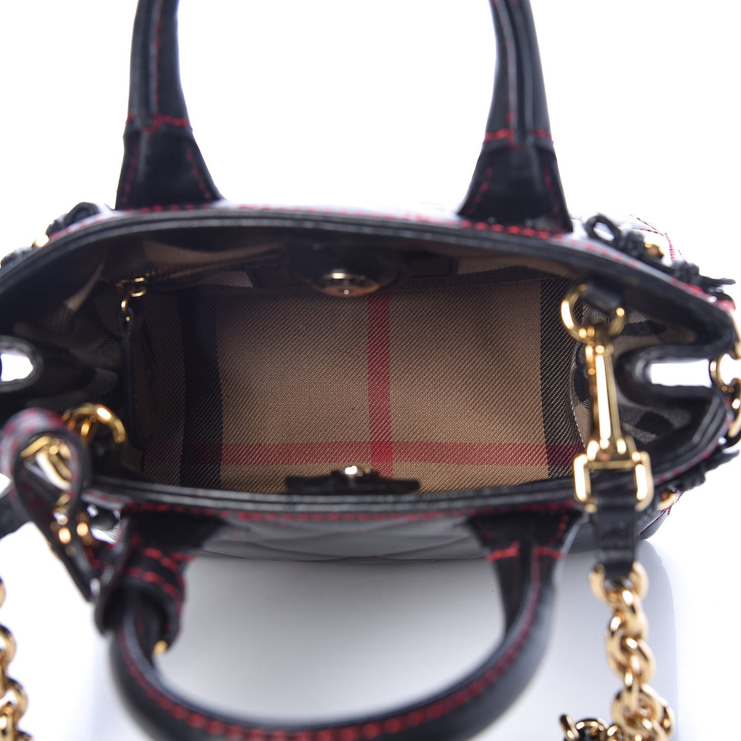 Lambskin Quilted Baby Banner Tote Black