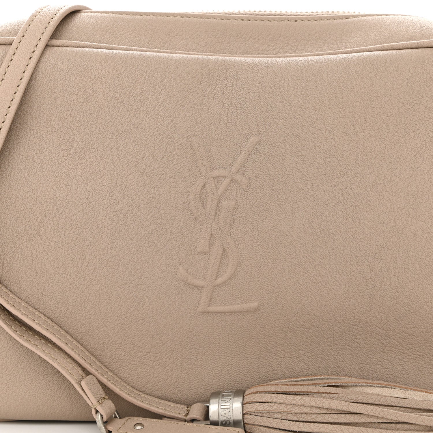 Saint Laurent Lambskin Monogram Small Lou Camera Bag Dark Beige 8 of 10