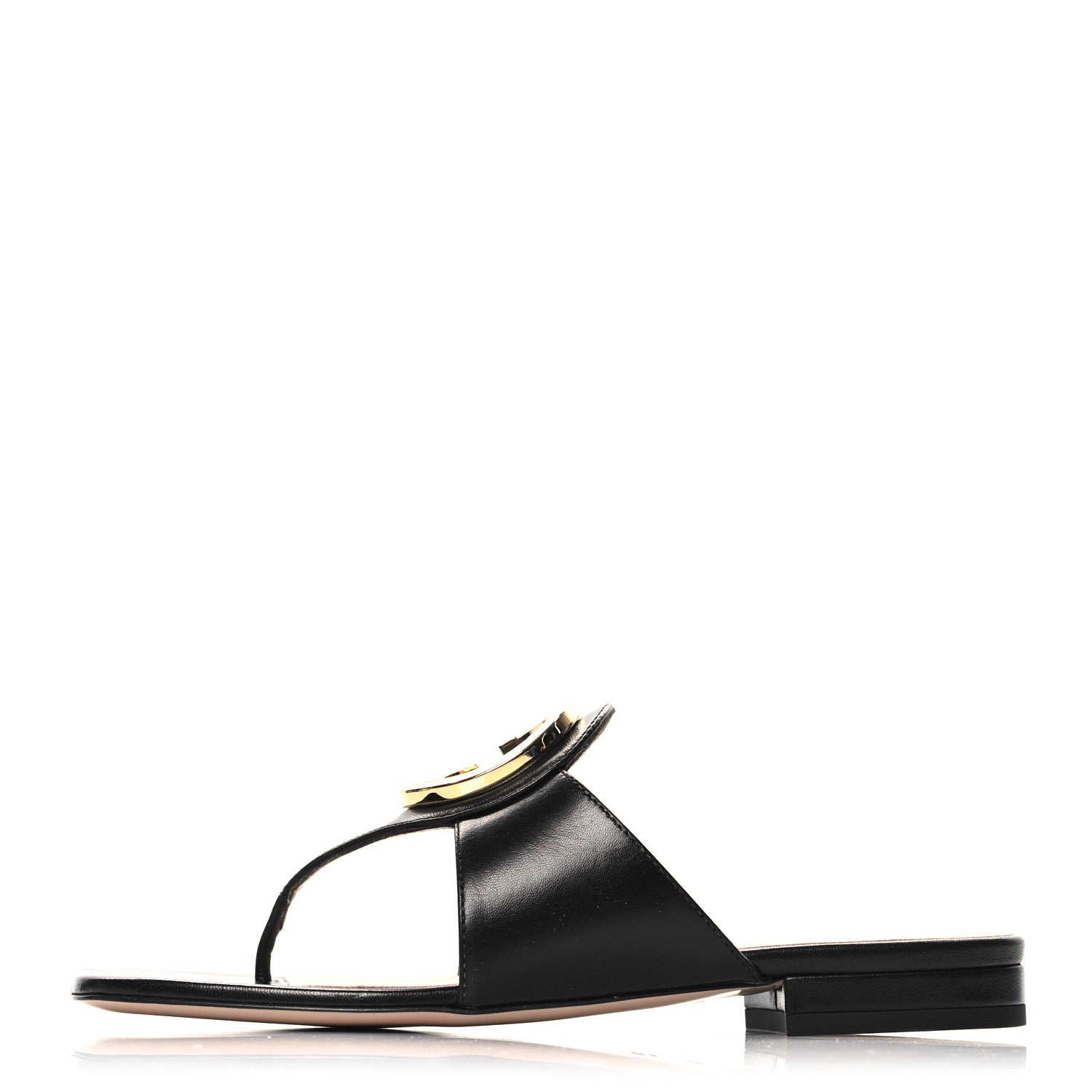 Gucci Calfskin Cachemire Blondie 15mm Thong Sandals 35.5 Black 1 of 8