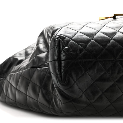Saint Laurent Lambskin Quilted Maxi Icare Shopping Tote Black 10 of 11
