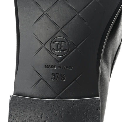 Chanel Lambskin Quilted CC Turnlock Loafers 37.5 Black 7 of 9