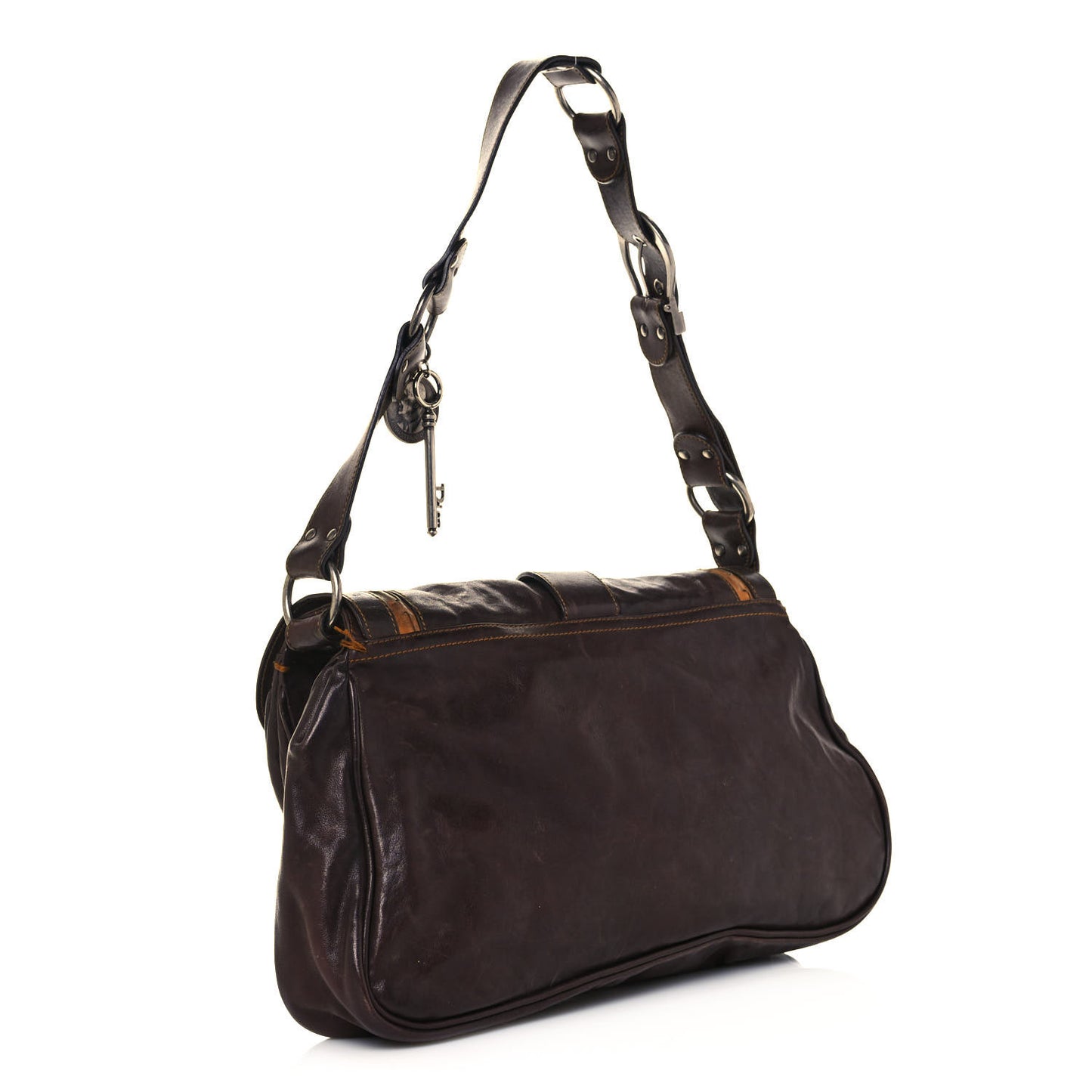 Calfskin Large Gaucho Double Saddle Bag Brown