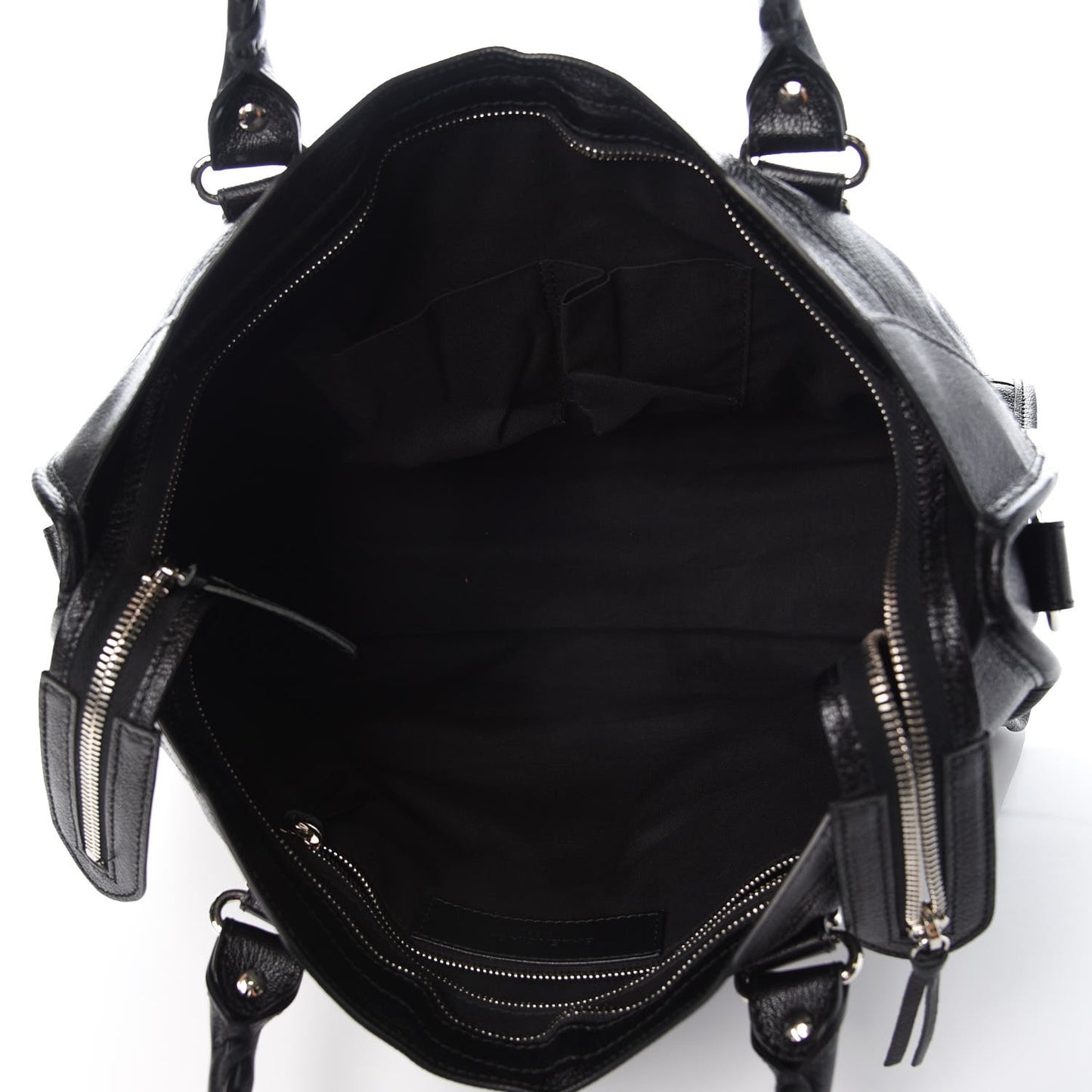Chevre Silver Metallic Edge Hardware City Black