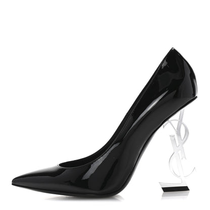 Saint Laurent Patent Opyum 110 Pumps 36 Black Silver 1 of 9