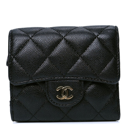 Chanel Caviar Quilted Compact Flap Wallet Black 1 of 4