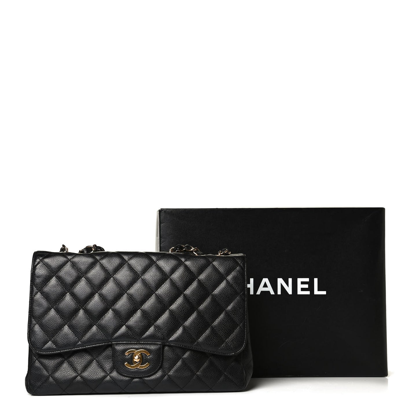 Caviar Quilted Jumbo Single Flap Black