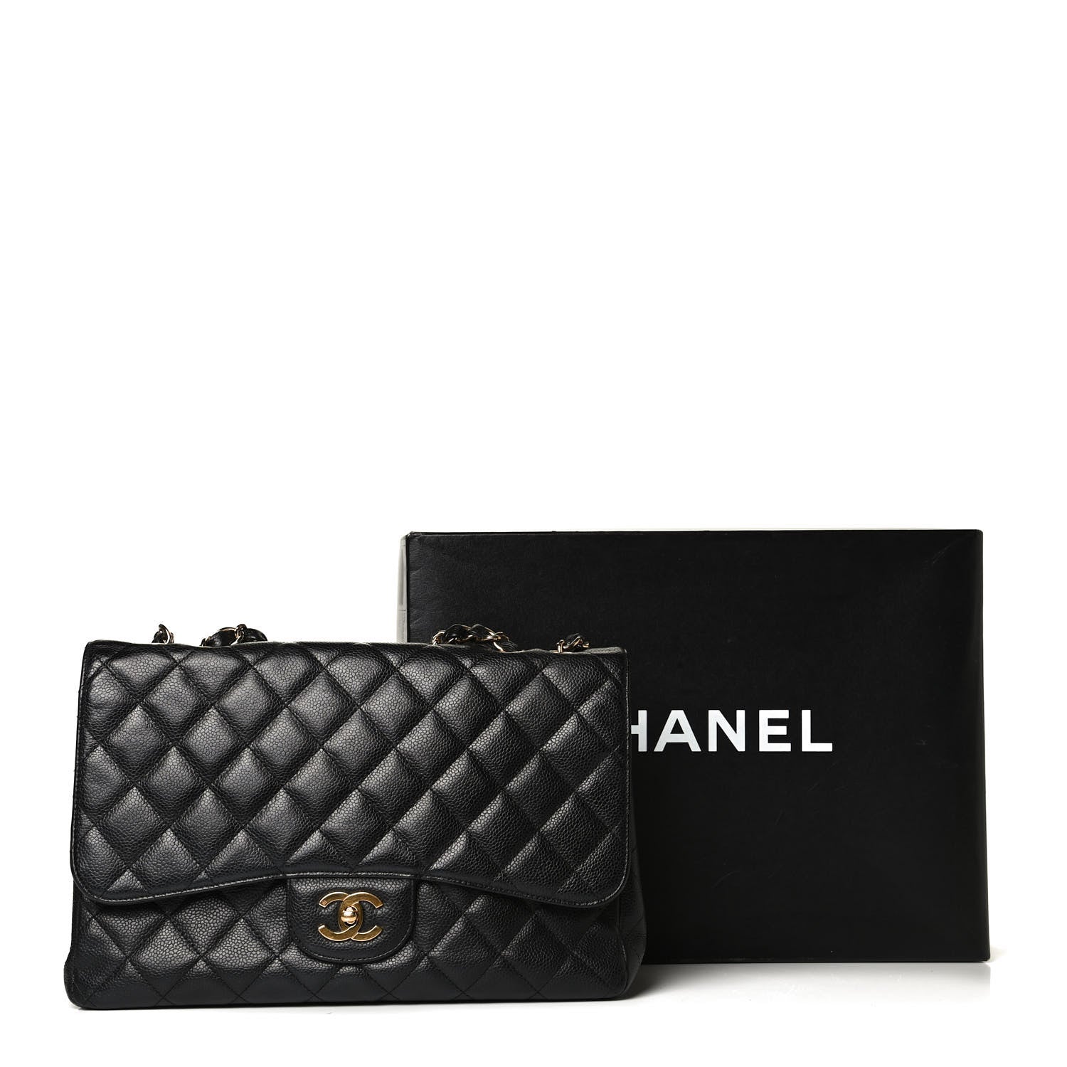 Chanel Caviar Quilted Jumbo Single Flap Black 12 of 12