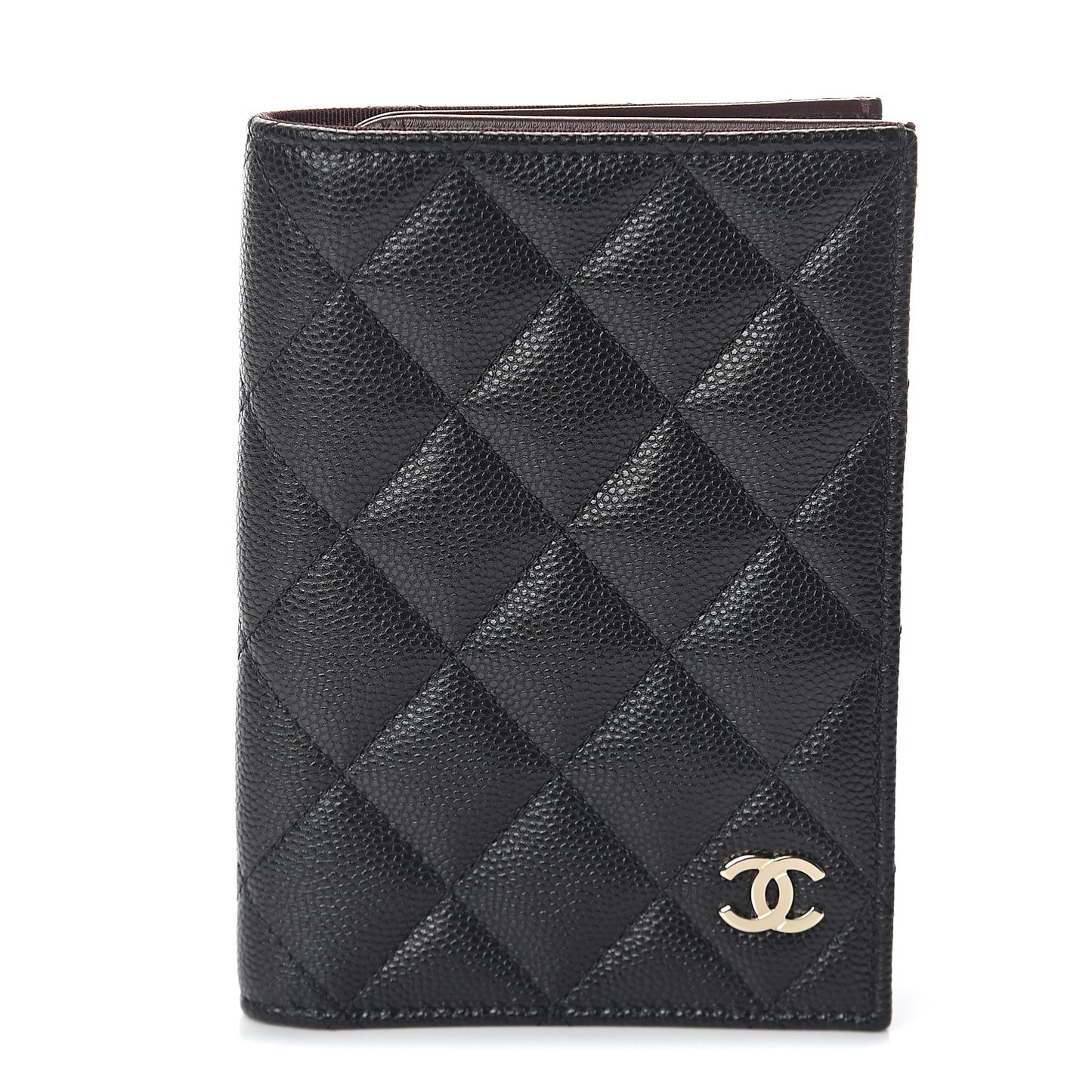 Caviar Quilted Passport Holder Black