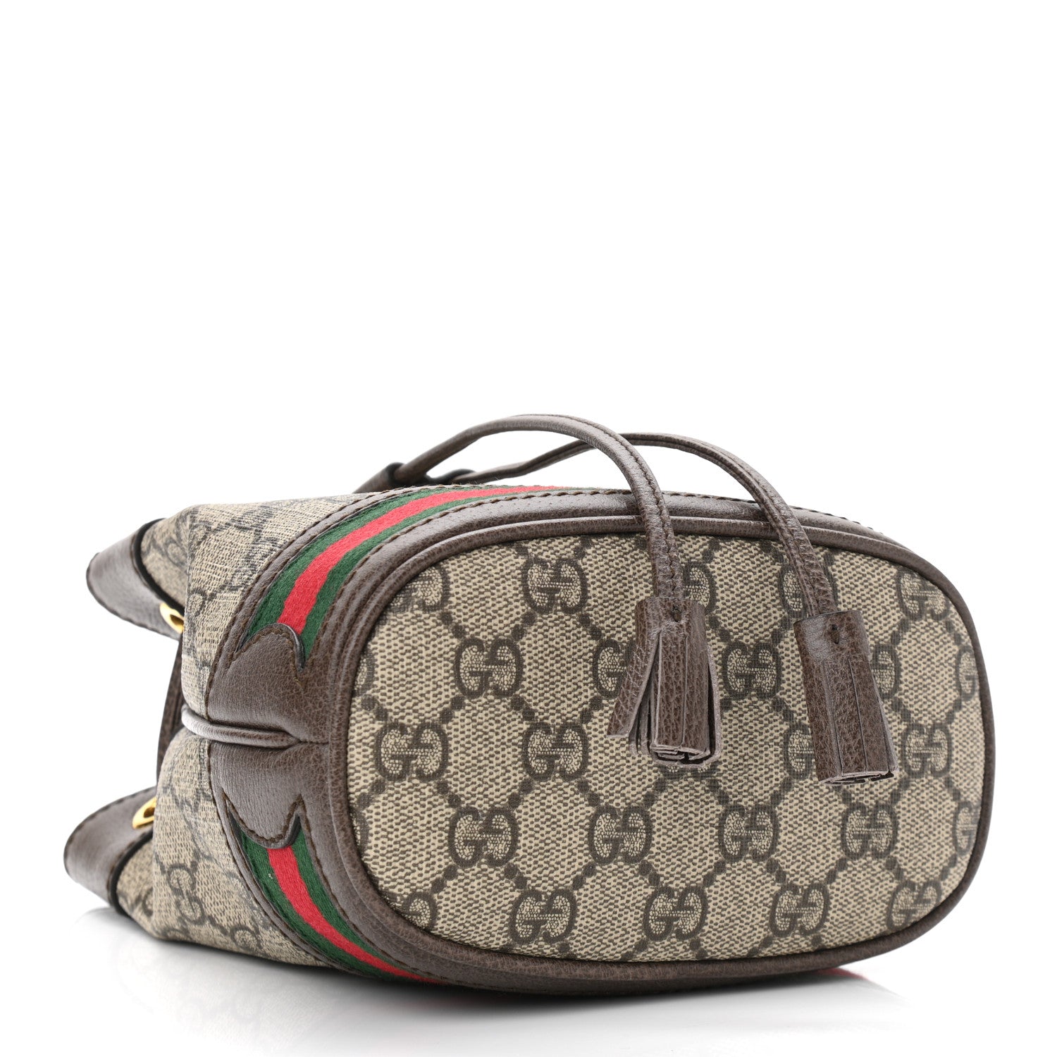 Gucci GG Supreme Monogram Web Mini Ophidia Bucket Bag Brown 6 of 11
