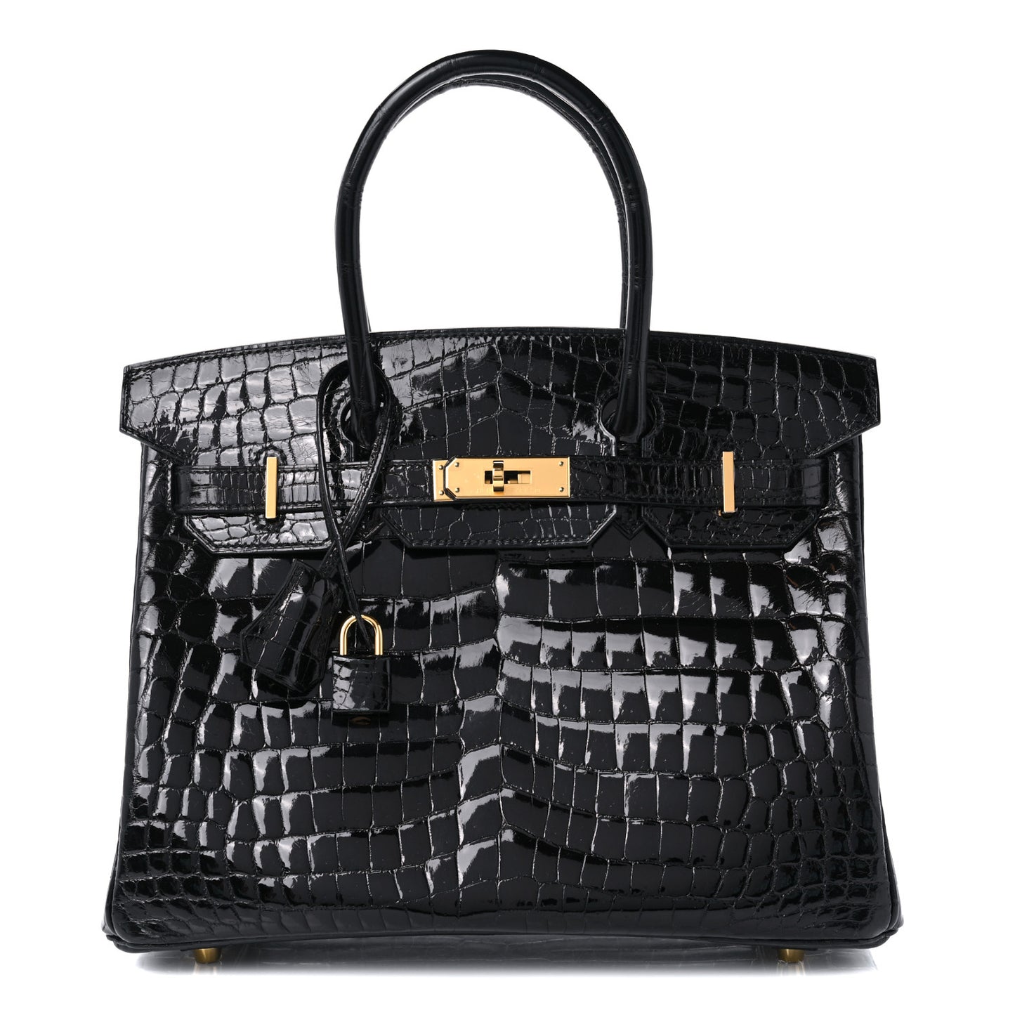 Shiny Niloticus Crocodile Birkin 30 Black