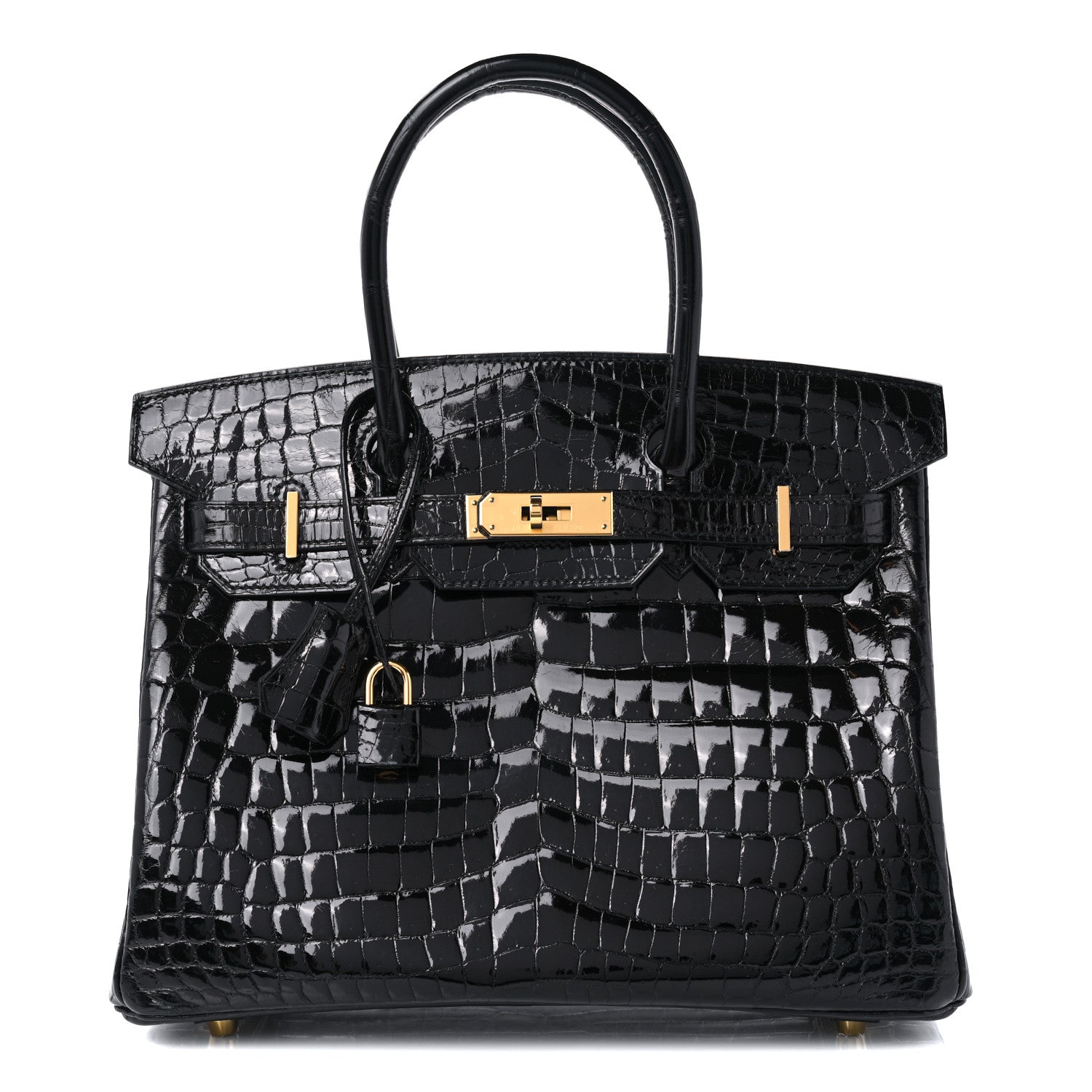Hermes Shiny Niloticus Crocodile Birkin 30 Black 1 of 12
