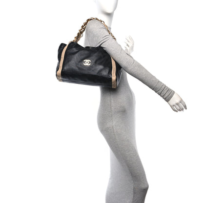 Chanel Lambskin Small Olsen Shoulder Bag Black Beige 3 of 15