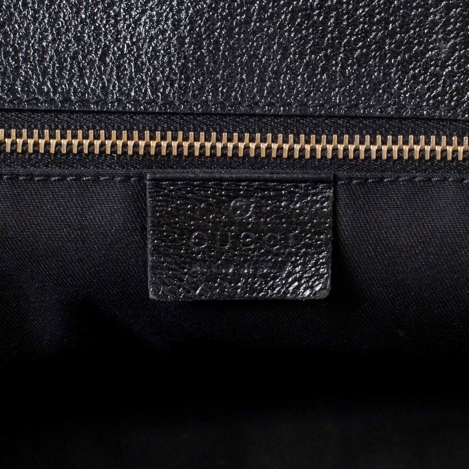 Gucci Monogram Bamboo Handle Shoulder Bag Black 7 of 9