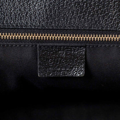 Gucci Monogram Bamboo Handle Shoulder Bag Black 7 of 9