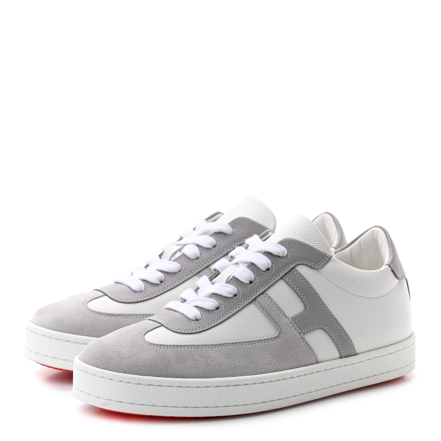 Epsom Suede Boomerang Sneakers 36 White Gris