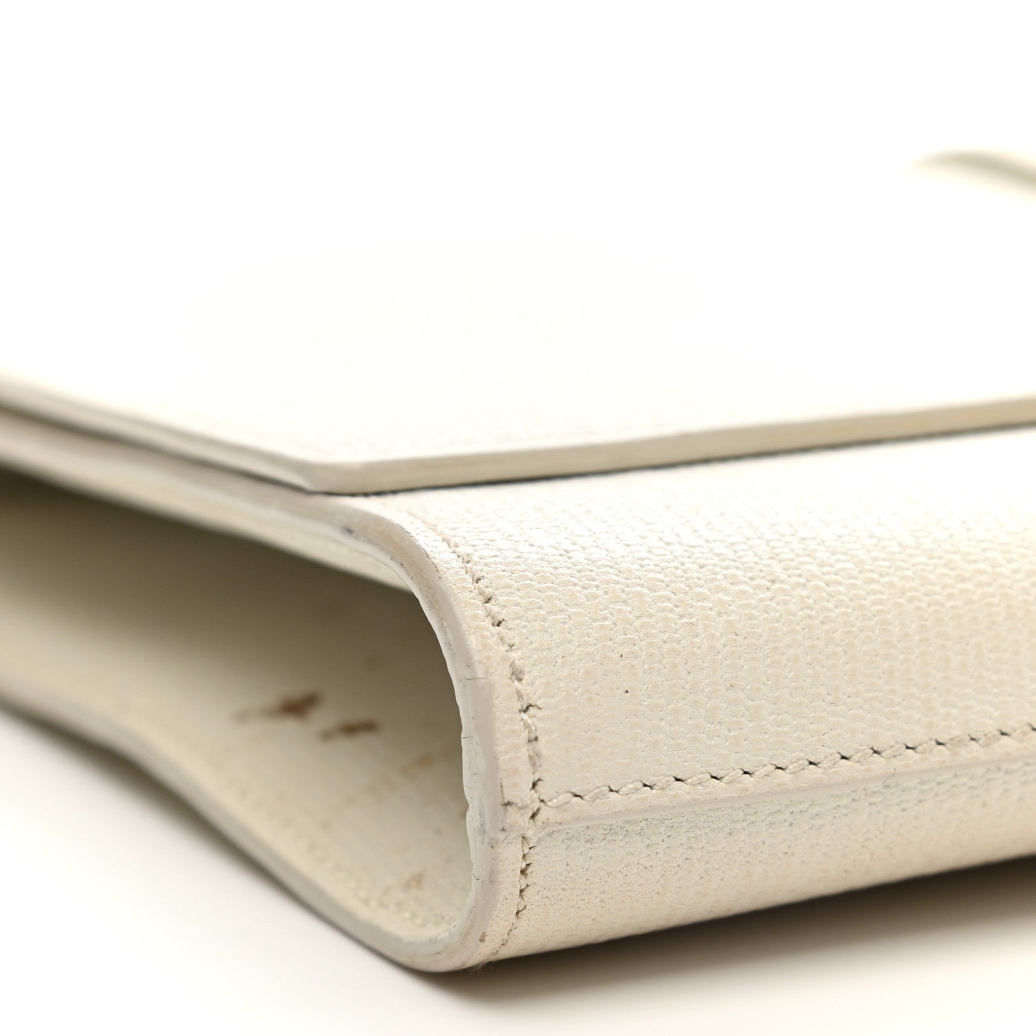 Saint Laurent Textured Calfskin Classic Y Ligne Clutch White 7 of 9