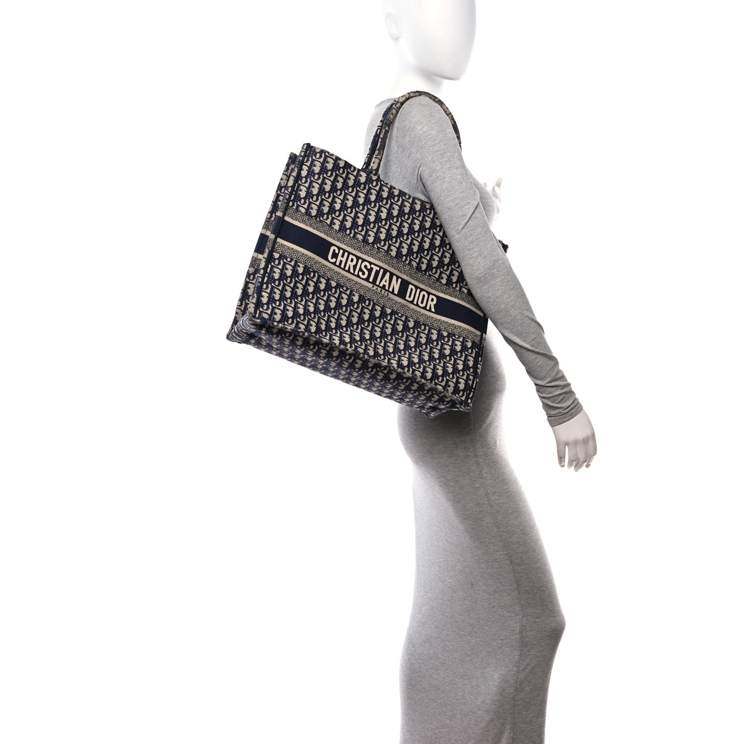Christian Dior Oblique Large Book Tote Blue Multicolor 2 of 12